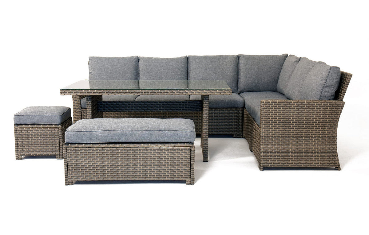 Palma Grey Rattan Garden Lounge Set and Cushion Box Bundle