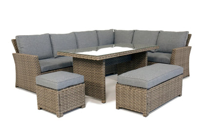 Palma Grey Rattan Garden Lounge Set, Cover and Cushion Box Bundle