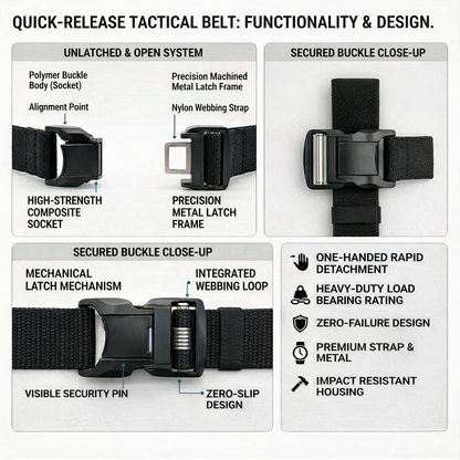 HikeWare™ Elastic Tactical Belt – Quick-Release Stretch Hiking Belt