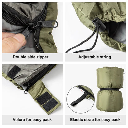 Night Cat Lightweight Backpacking Sleeping Bag for Adults - 3 Seasons