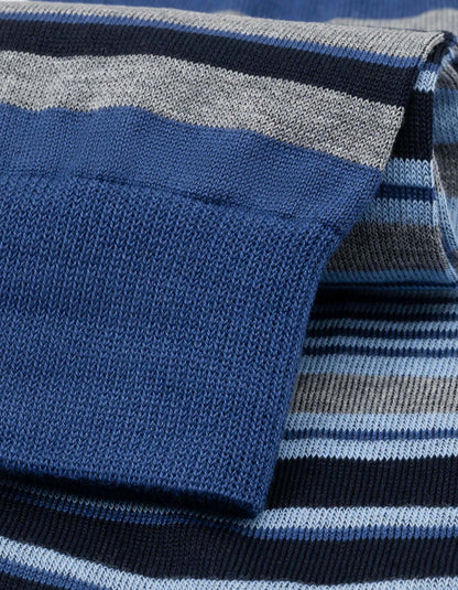 Light Blue Multi Stripe Cotton Socks