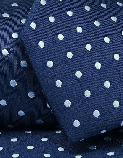 Sky Blue Dotted Microfiber Tie