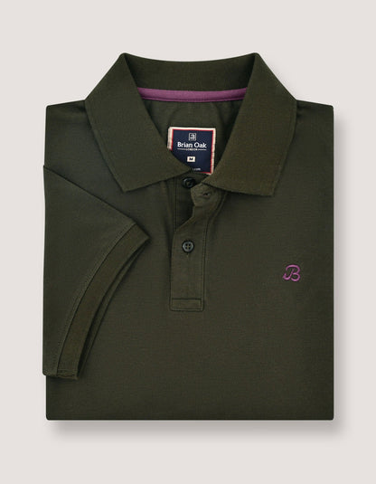 Olive Green  Regular Fit Cotton Polo Shirt