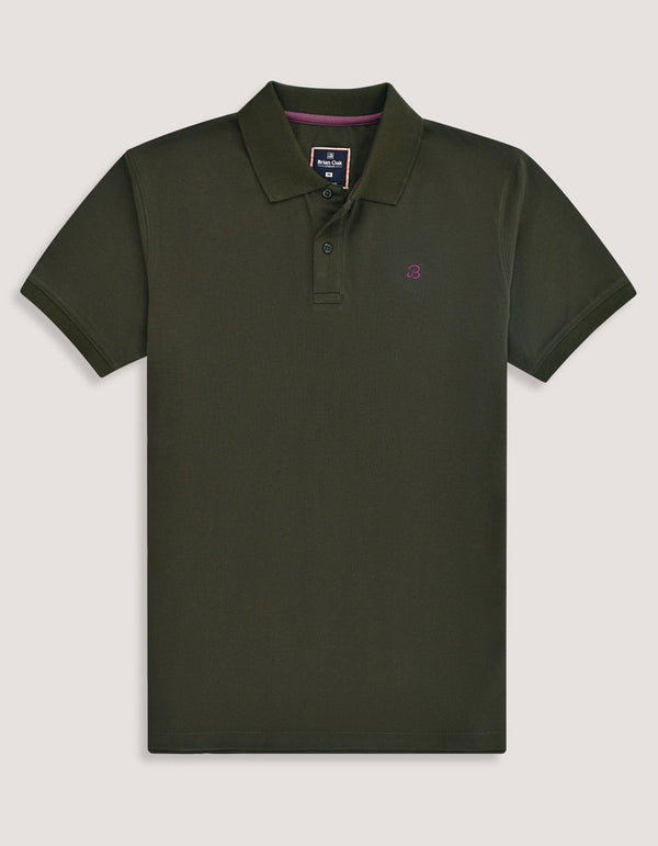 Olive Green  Regular Fit Cotton Polo Shirt