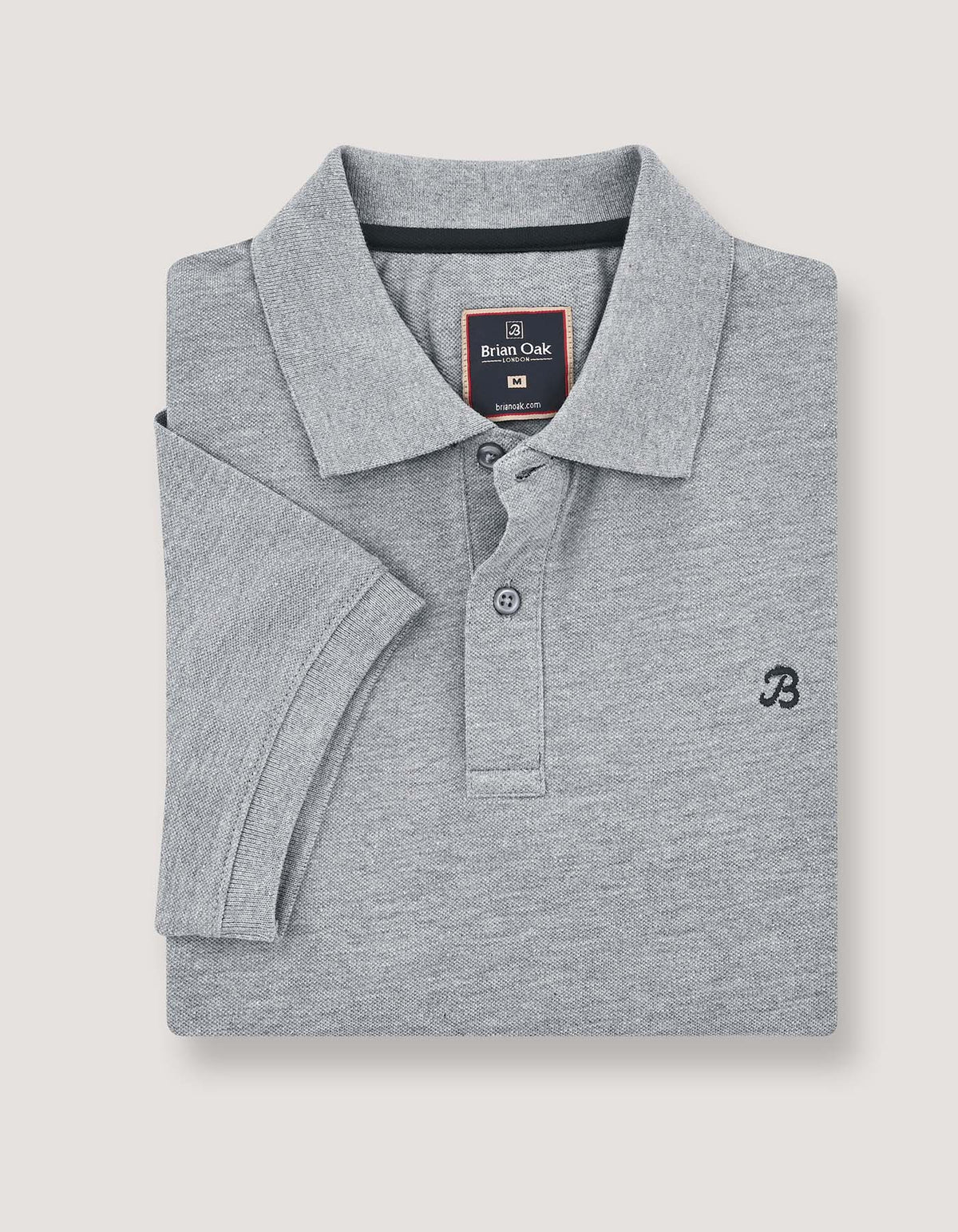Heather Grey Regular Fit Cotton Polo Shirt