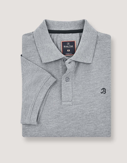 Heather Grey Regular Fit Cotton Polo Shirt