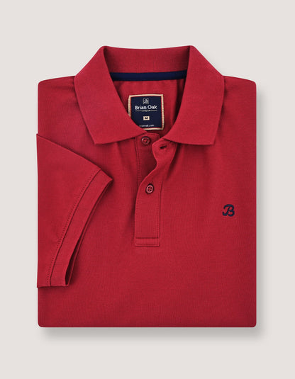 Red Regular Fit Cotton Polo Shirt