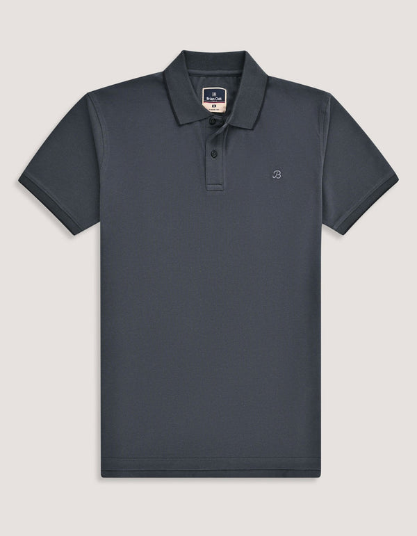 Charcoal Grey Pique Polo Shirt