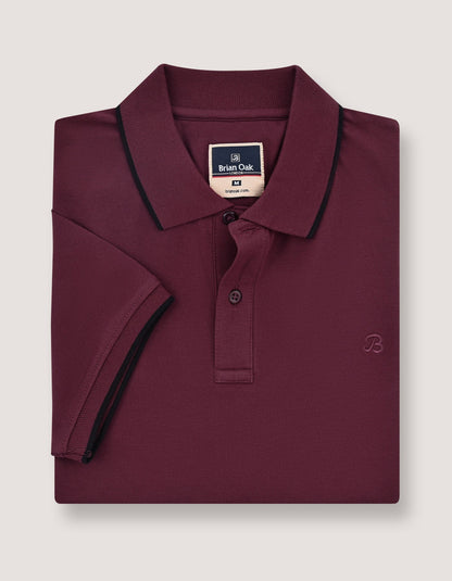 Regular Fit Maroon Cotton Polo Shirt