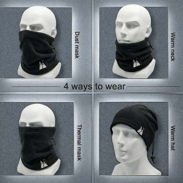 HikeWare Adjustable Thermal Fleece Snood | Windproof Neck Warmer & Face Mask