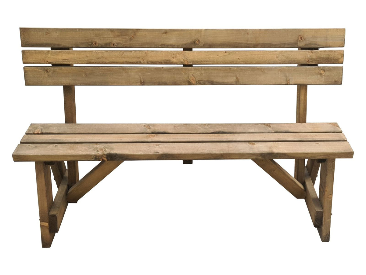 Victoria Garden Fence Bench with Backrest - Rustic Finish