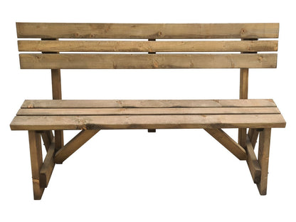 Victoria Garden Fence Bench with Backrest - Rustic Finish