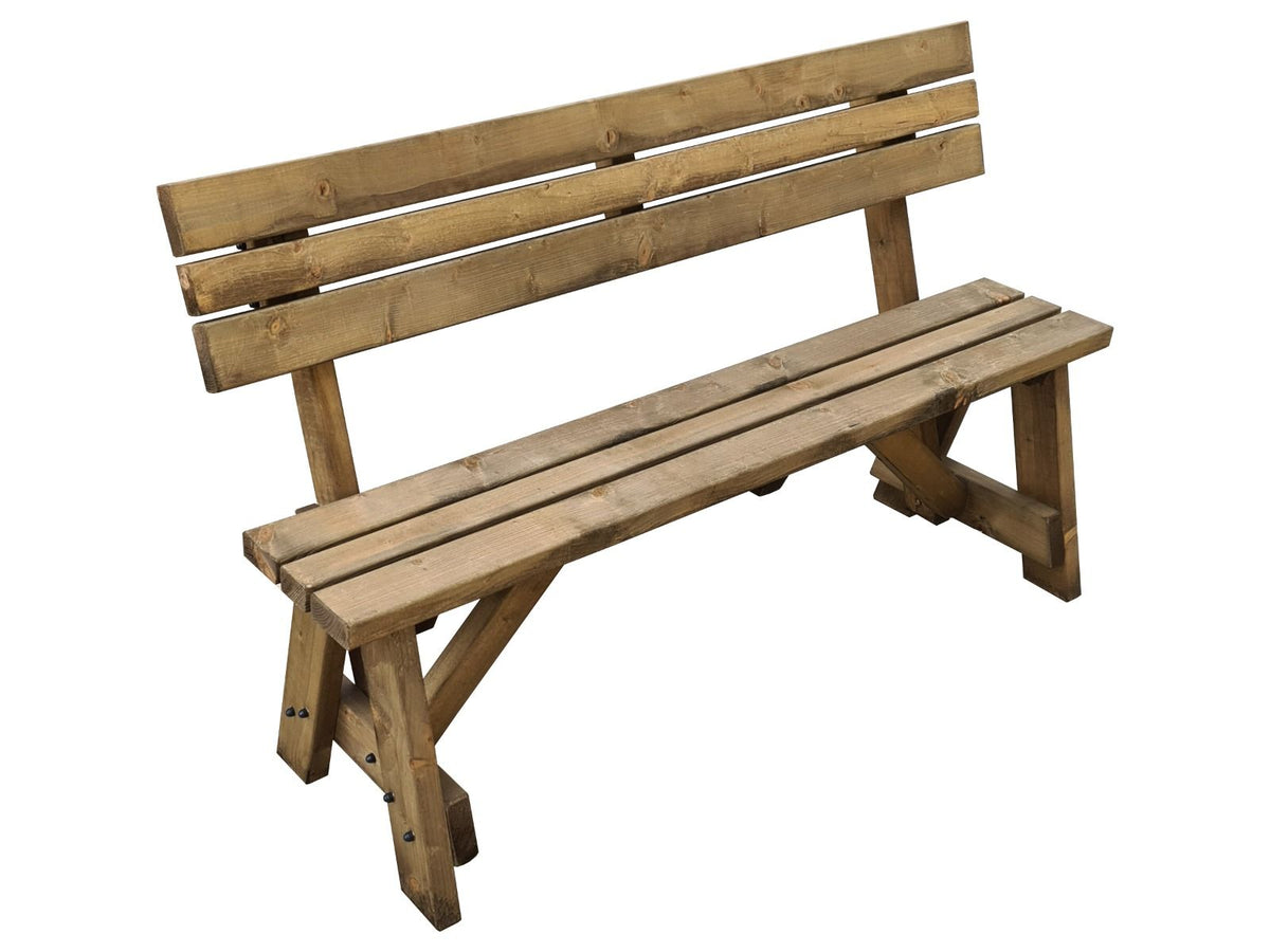 Victoria Garden Fence Bench with Backrest - Rustic Finish