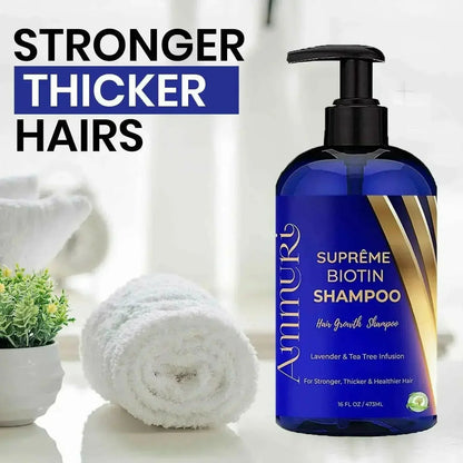 Biotin Shampoo for Hair Thinning & Thicker-Looking Hair (473ml) | Ammuri Beauty