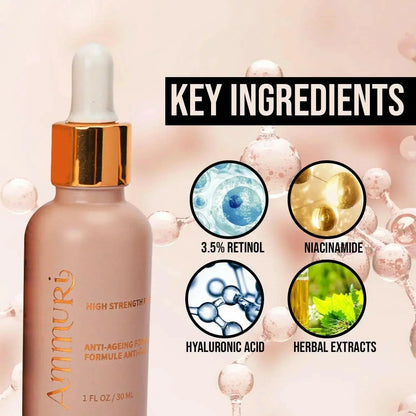 Retinol 3.5% Serum with Hyaluronic Acid & Vitamins (30ml) | Ammuri