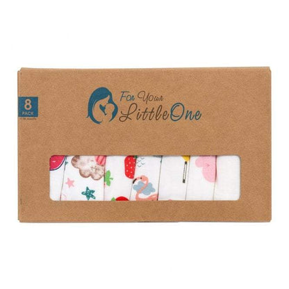 Baby Bandana Dribble Bibs Cotton Pack Of 8 - Girls-Clearance