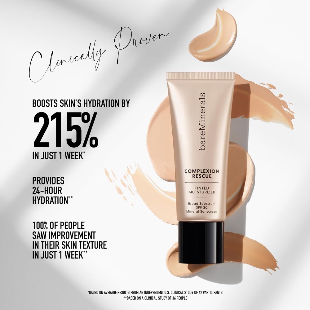 bareMinerals Complexion Rescue Tinted Moisturizer SPF 30 Terra 8.5 – Vegan & Dermatologist-Tested