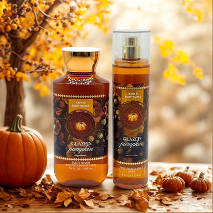 Bath & Body Works Glazed Pumpkin 2-Piece Gift Set – Body Wash & Fine Fragrance Mist | 2025 Fall Scents Collection