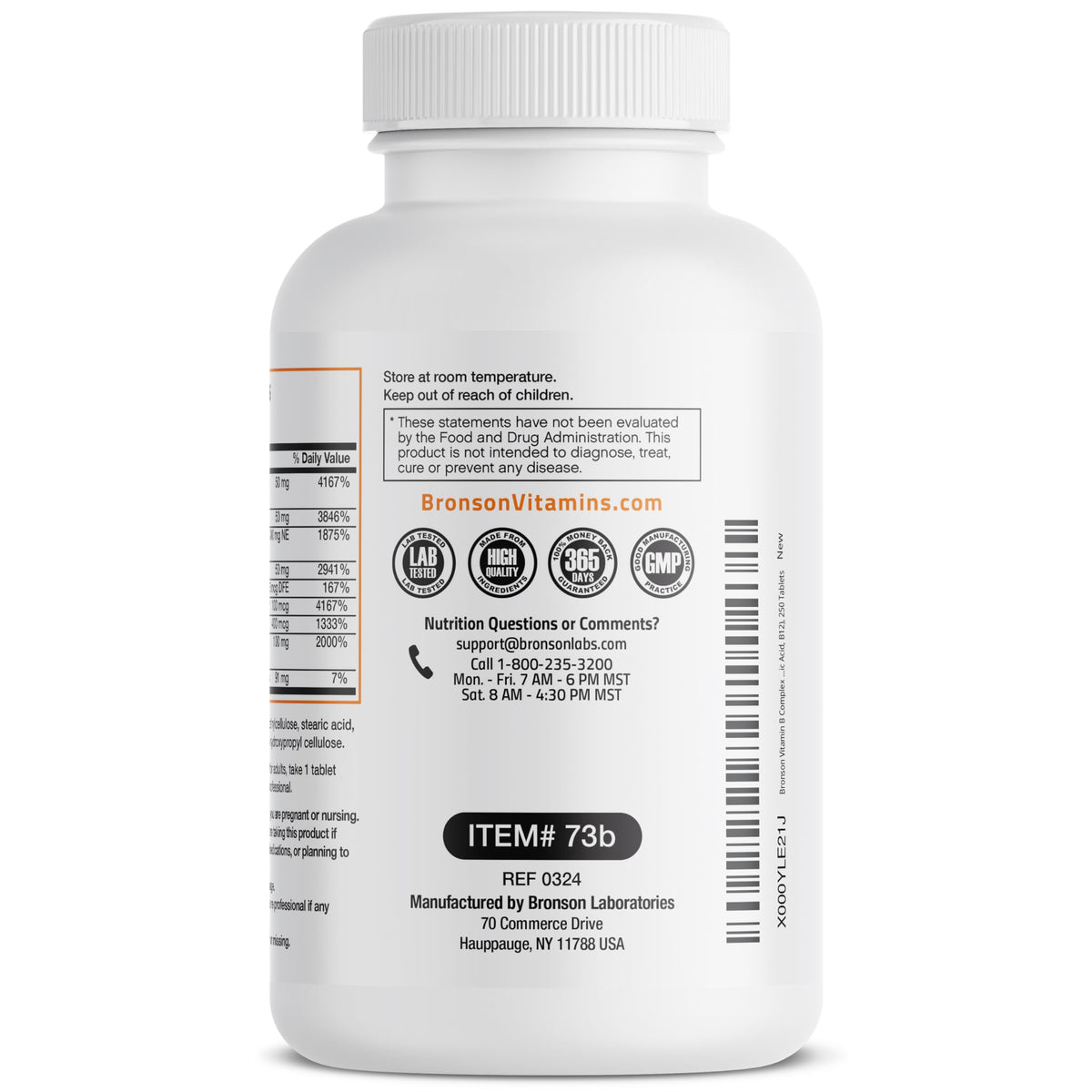 Bronson Super B Vitamin B Complex Sustained Release – 250 Tablets