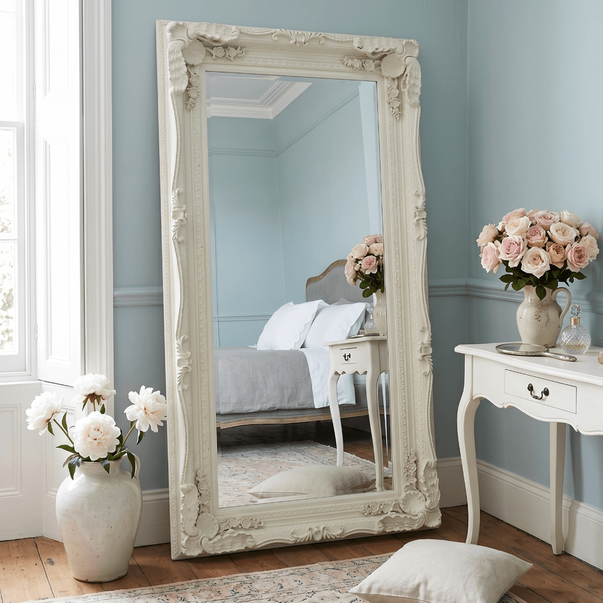 Charles Leaner Mirror in Cream  176cm x 90cm