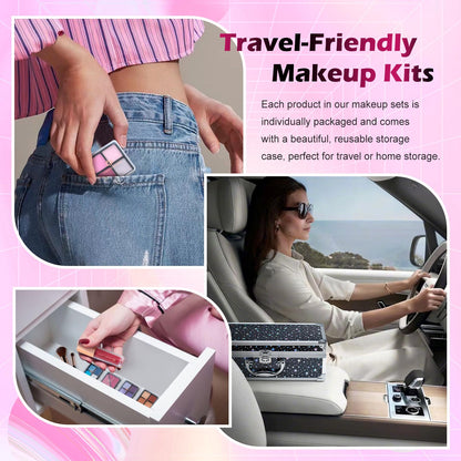 Color Nymph Teen Makeup Kit – All-in-One Beginner Set in Starry Black Train Case