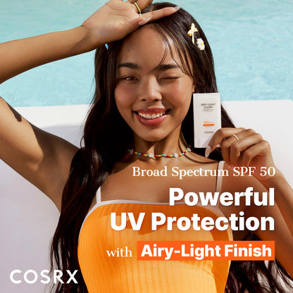 COSRX Airy-Light Clear Sunscreen Stick SPF 50 | Matte Finish, Vitamin E & C, 0.67 oz (19 g)