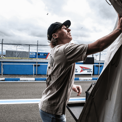 Davey Todd ‘Lightning Bolt’ Beige Tee