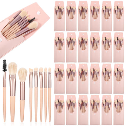 DIVINA VITAE 24Sets Travel Makeup Brush Set – Portable Pink Mini Brushes