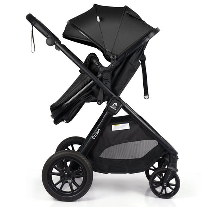 For Your Little One Cruise 3 In 1 Travel System With Car Seat And ISOFIX Base - Eclipse Black (Free Cupholder / Seat Liner Included!)