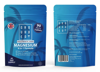Grounded 4-in-1 Magnesium 500mg Tablets – Comprehensive Support for Mind & Body