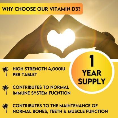 Grounded Vitamin D3 4000 IU – 365 Tablets
