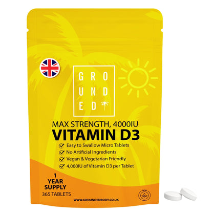 Grounded Vitamin D3 4000 IU – 365 Tablets