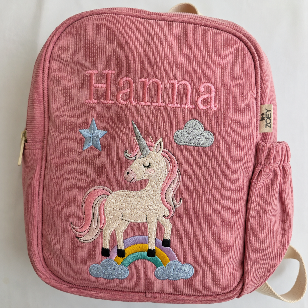 Handcrafted Unicorn Charm Corduroy Bag