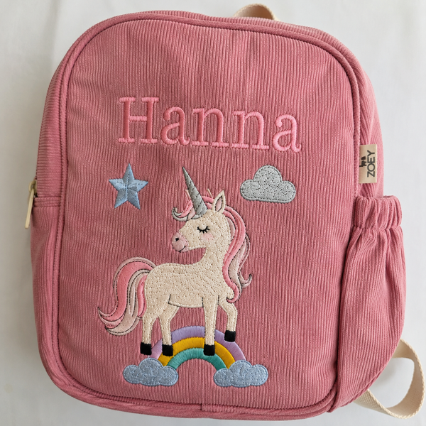 Handcrafted Unicorn Charm Corduroy Bag