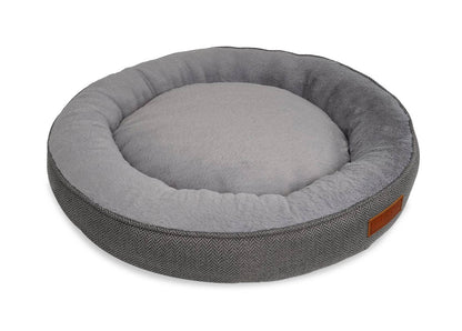 THE BALMORAL | LUXURY HERRINGBONE CALMING DONUT DOG BED