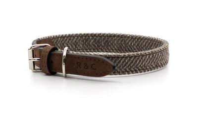 THE LINCOLN | LUXURY TWEED & LEATHER DOG COLLAR