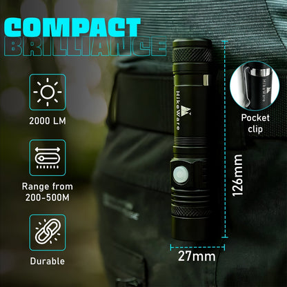 HikeWare Ultra Bright LED Pocket Flashlight - 3000 Lumens