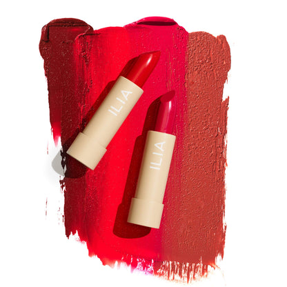 ILIA Color Block Lipstick Knockout — Bold Magenta, Non-Toxic, Vegan, Long-Lasting Hydration