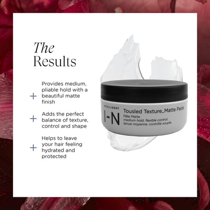 Intelligent Nutrients Tousled Texture Matte Paste – Natural Medium Hold, Matte Finish, Organic Castor & Safflower Oils