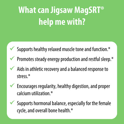 Jigsaw Health MagSRT Magnesium Supplement – Vitamin B6, Folate & B12 | 120 Tablets | 30 Servings