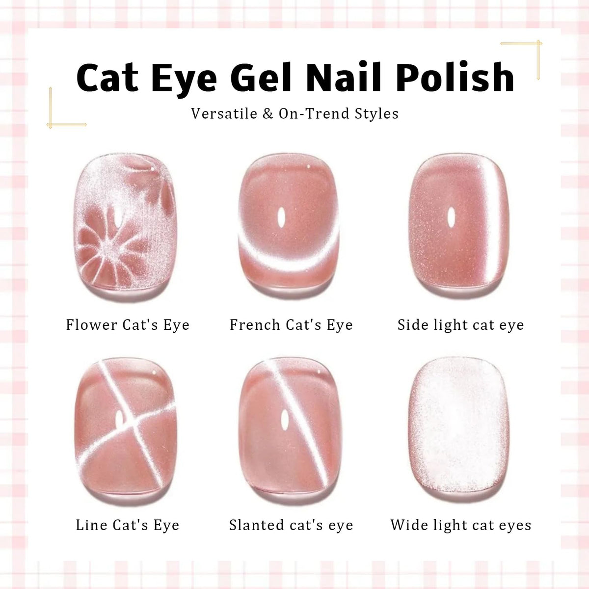 Karroy Cat Eye Gel Nail Polish Kit - 9-Color Magnetic Shimmer, UV/LED Cured