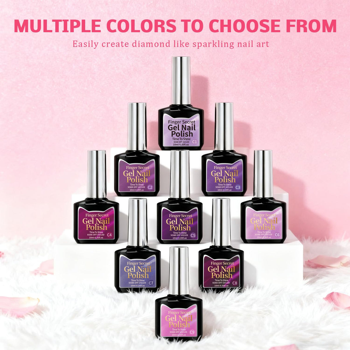 Karroy Cat Eye Gel Nail Polish Set – 9 Colors Magnetic Shimmer Kit