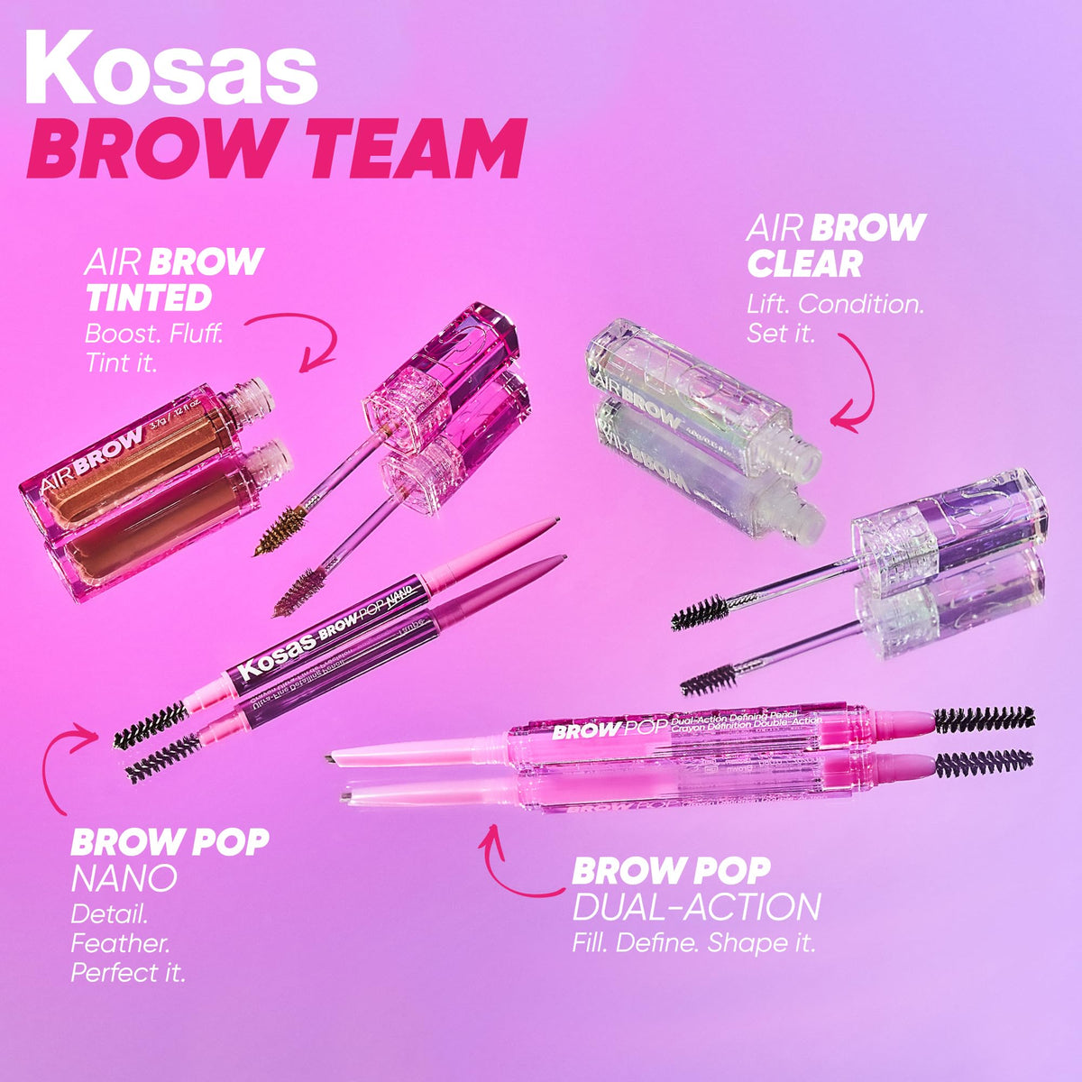 Kosas Brow Pop Nano – Ultra-Fine 1mm Brow Pencil for Natural, Long-Wearing Brows