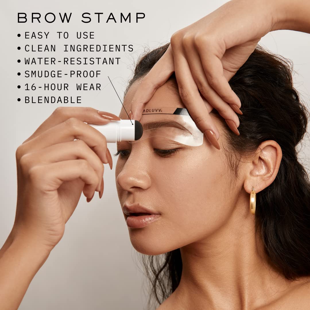 MADLUVV Brow Stamp Kit with 9 Stencils – Natural-Looking Brows (Auburn)