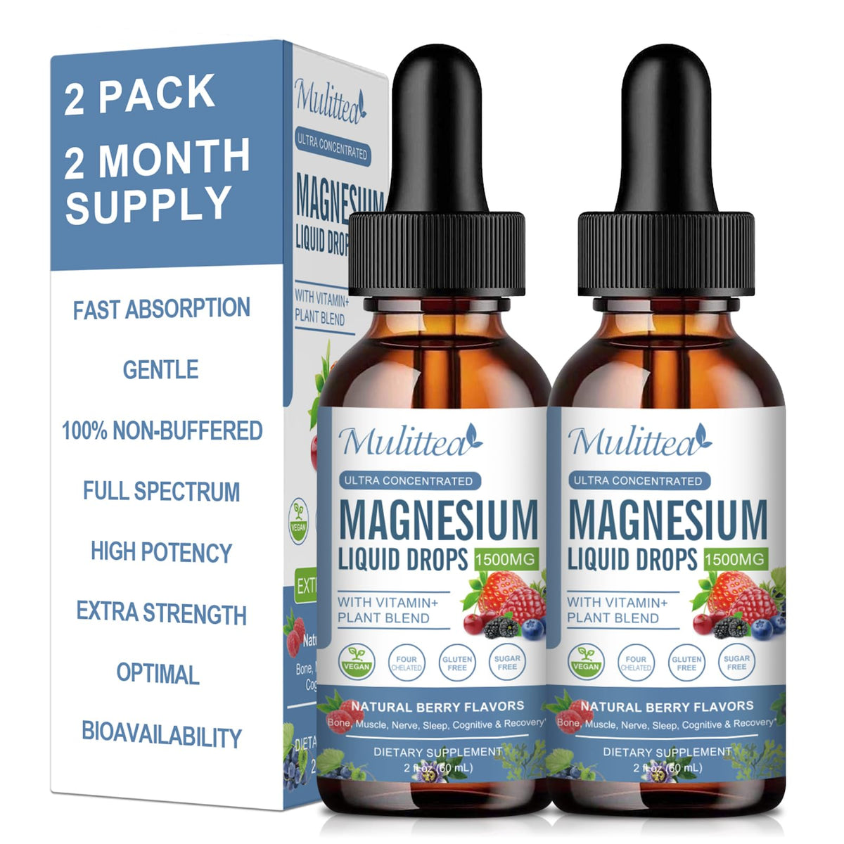 Magnesium Glycinate Liquid Drop – Triple Absorption for Nerves, Sleep & Muscles (Sugar-Free)