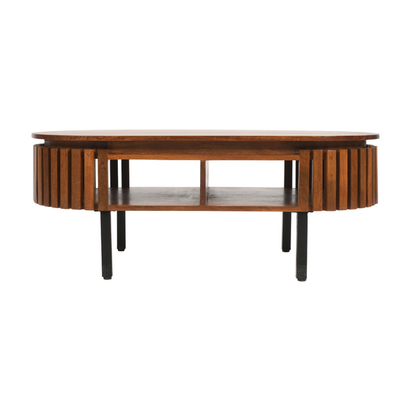 Slatted Mango Wood Rectangular Coffee Table