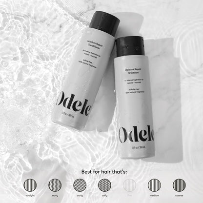 Odele Moisture Repair Sulfate-Free Shampoo & Conditioner Set – Deep Hydration 13 oz Each (2-Pack)