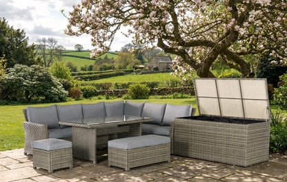 Palma Grey Rattan Garden Lounge Set and Cushion Box Bundle