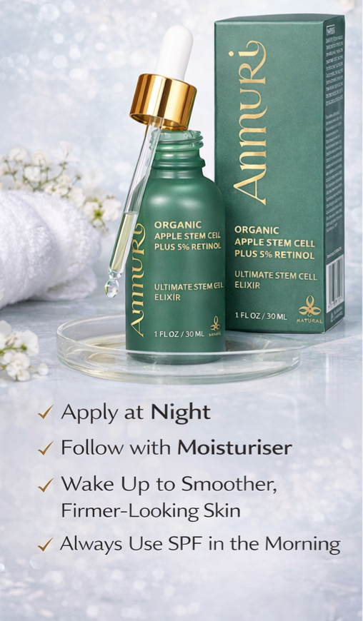 Retinol 5% Serum with Apple Stem Cell for Fine Lines & Uneven Tone (30ml) | Ammuri