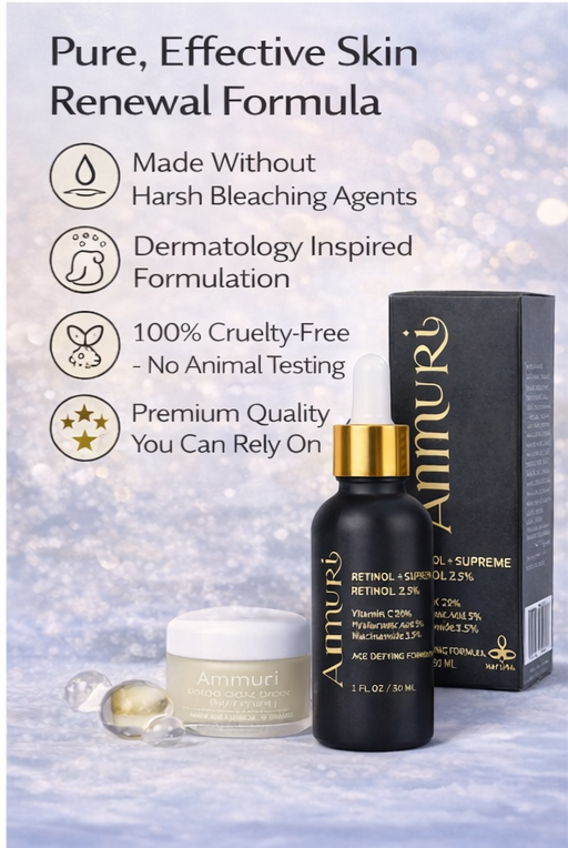 Retinol Supreme 2.5% Serum with Hyaluronic Acid & Niacinamide | Ammuri